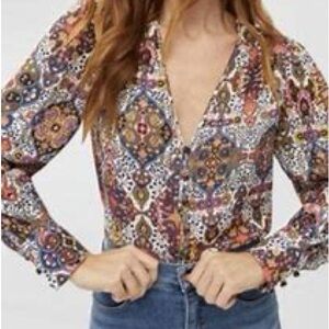 Veronica Beard Sura Multicolor Bohemian Blouse. Size 6